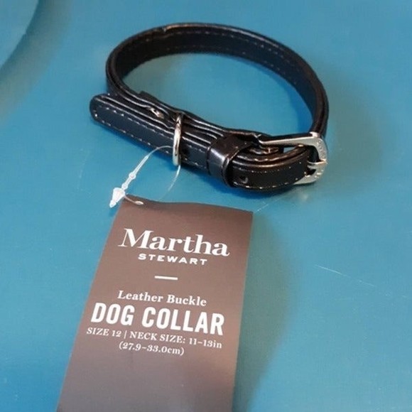 Martha Stewart Leather Buckle Dog Collar size 12 Neck Size 11-13" Black collars - Picture 1 of 3